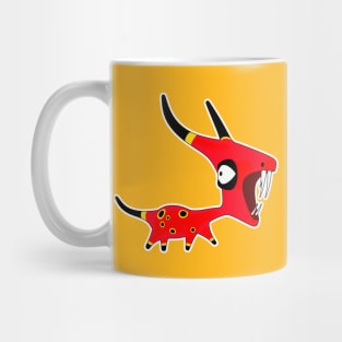 Cute and Scary Red Horned Creature Mug